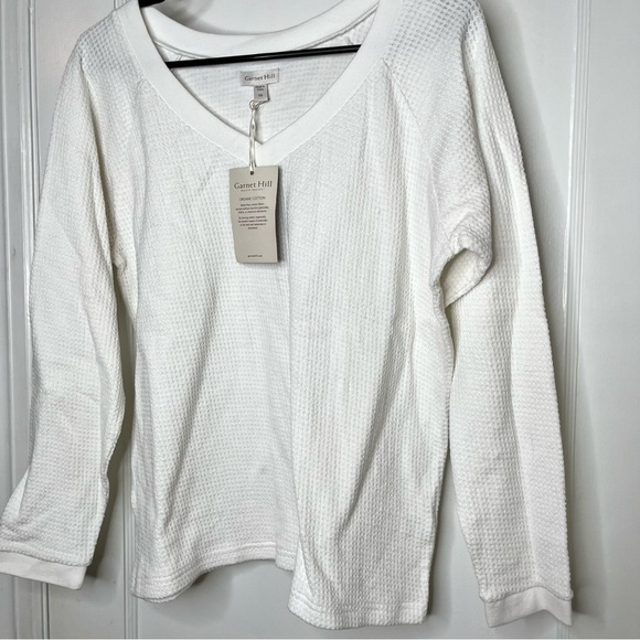 Garnet Hill Long Sleeve White V Neck Sweater Size XS - Picture 4 of 7